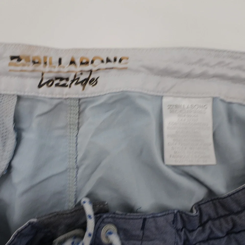 Billabong Lo‎ Tides Striped Ombre Board Shorts Blue Red Mens Size 34 Inseam 8